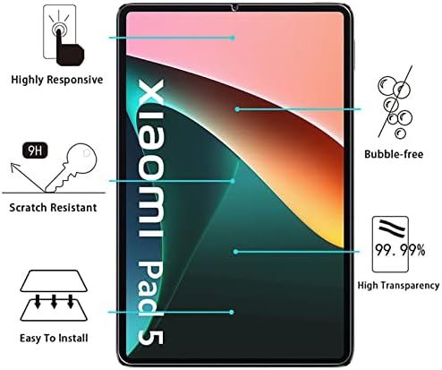 Dwaybox [2-Pack] מגן מסך התואם ל- Xiaomi Pad 5 11.0 אינץ '2021, סרט זכוכית מחוסמת עבור Xiaomi